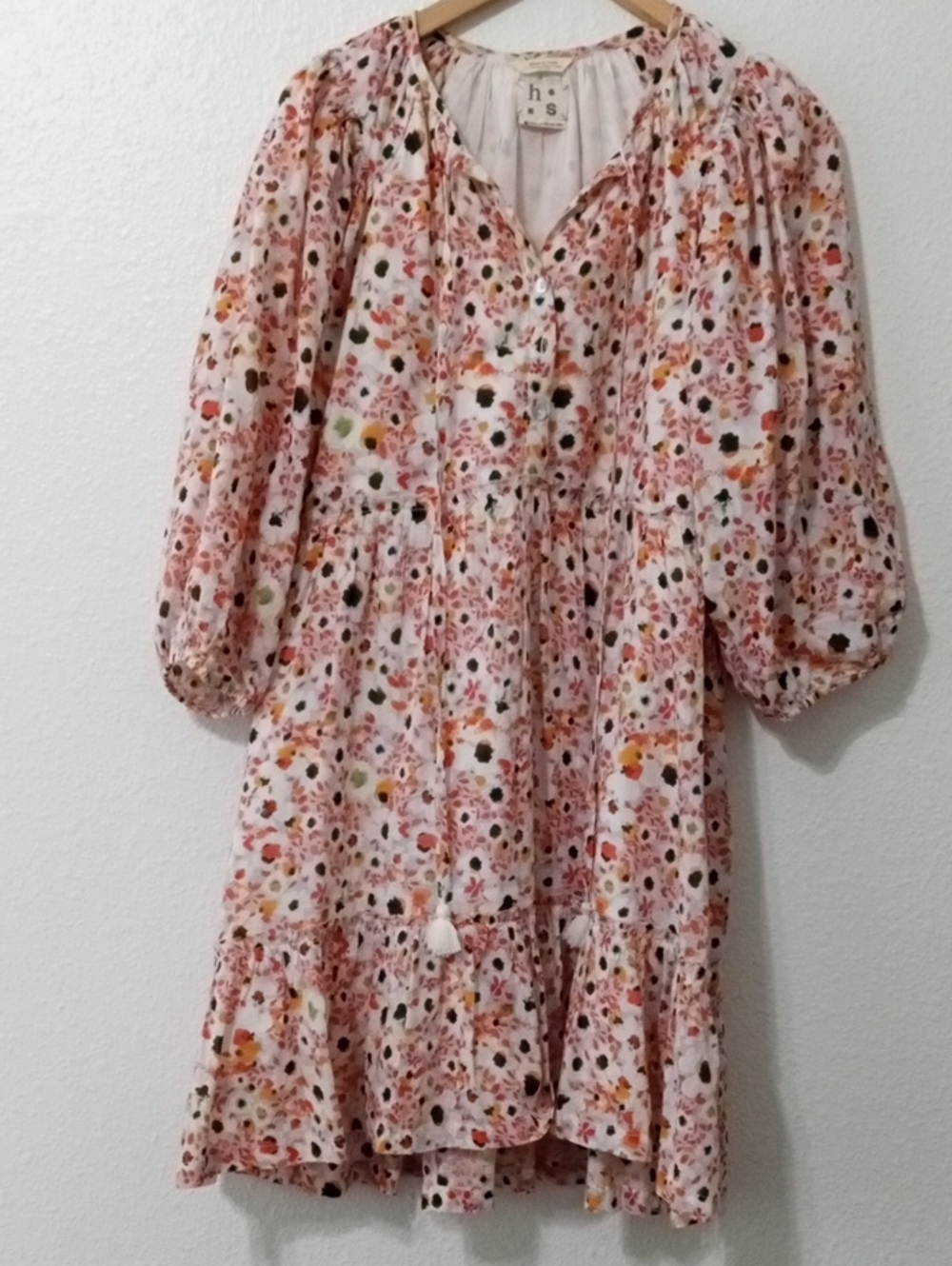 Hs  Tiered Dress with Puff Sleeves